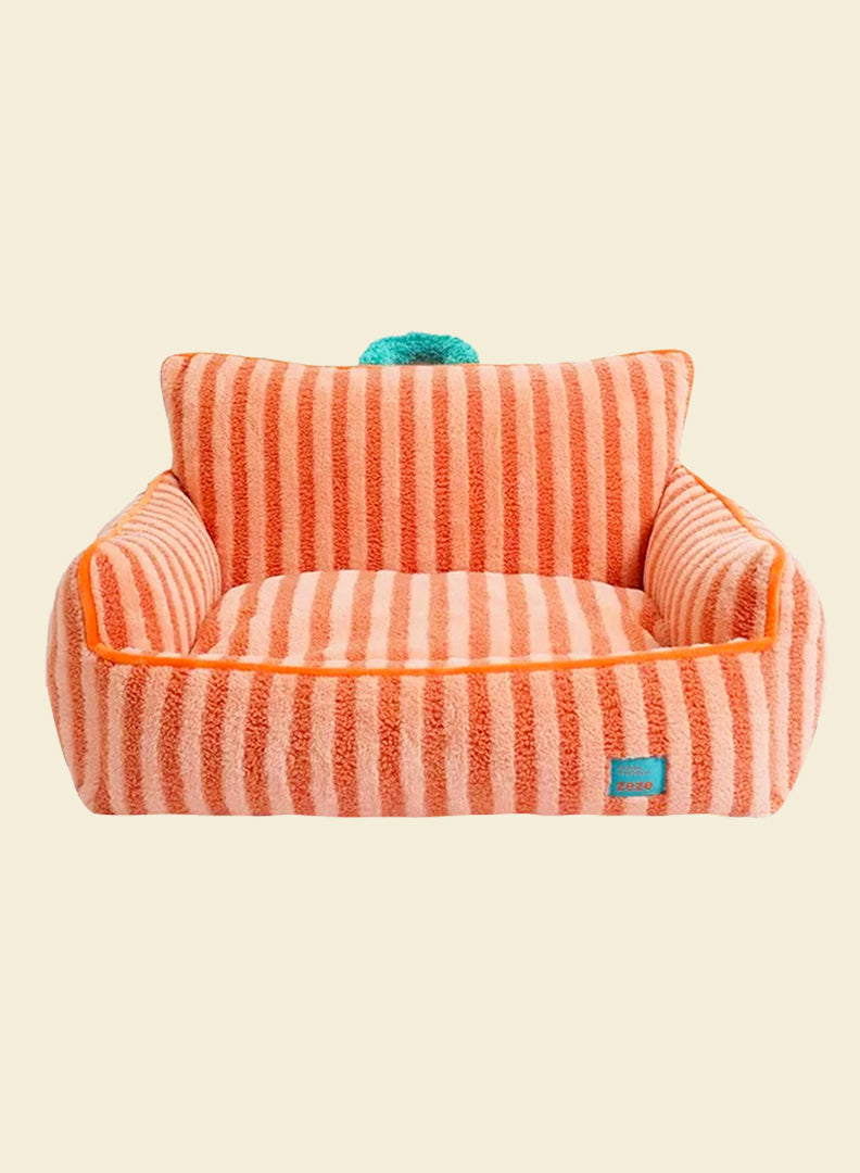 Striped soft plush sofa